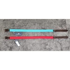 Vineyard Vines Belt Mens 32 *both Belts Included* Braided, Leather Trim